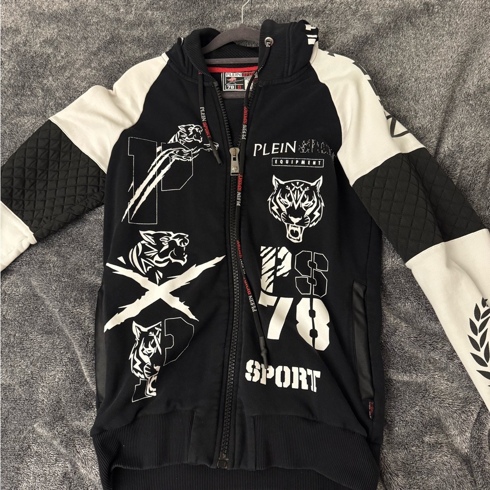 Philipp Plein Black and White Graphic Jacket